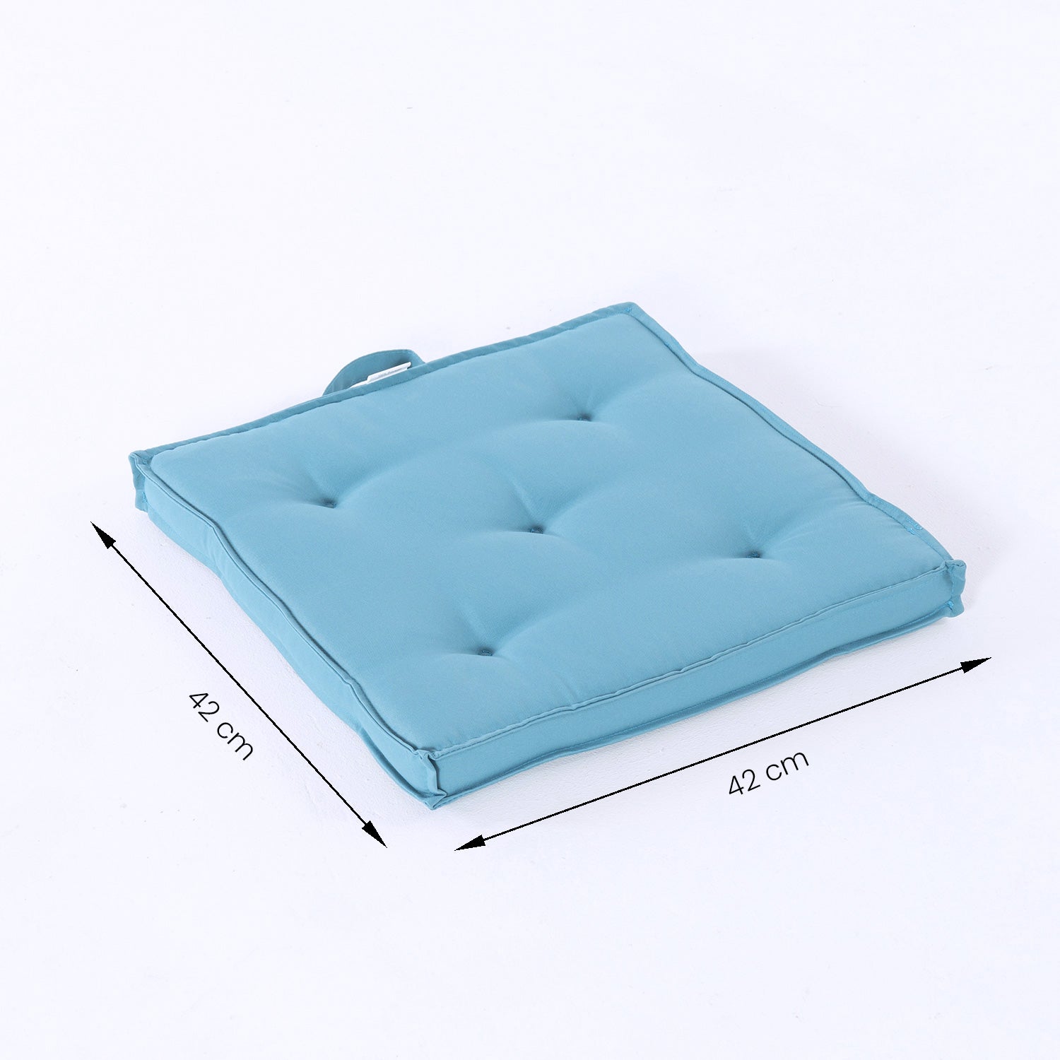 Pack de 6 cojines para sillas de jardín color turquesa 42x42x5 cm - 7