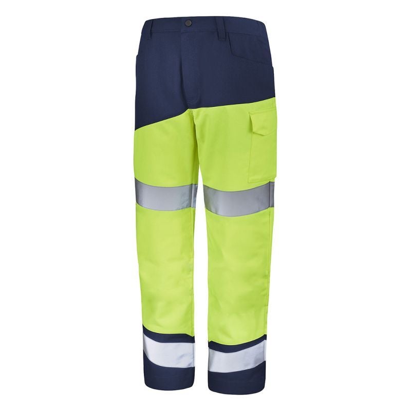Cepovett - Pantalon de travail Fluo SAFE XP - Jaune / Bleu Marine - L - 2