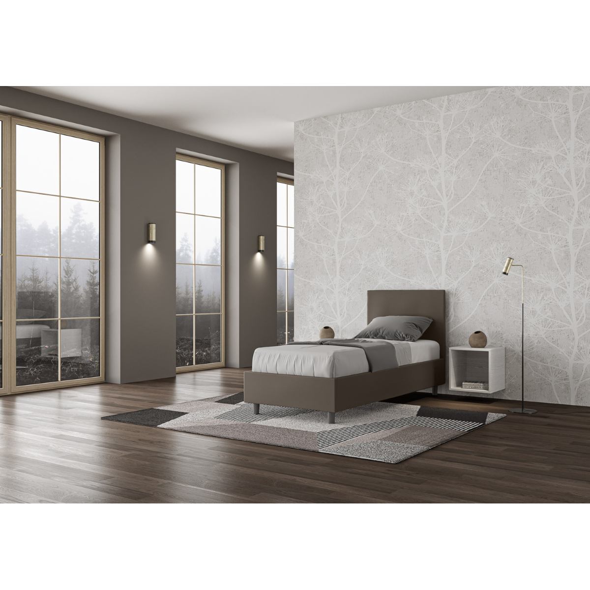 Lit 1 place Adele 80x190 sans sommier cappuccino - 4