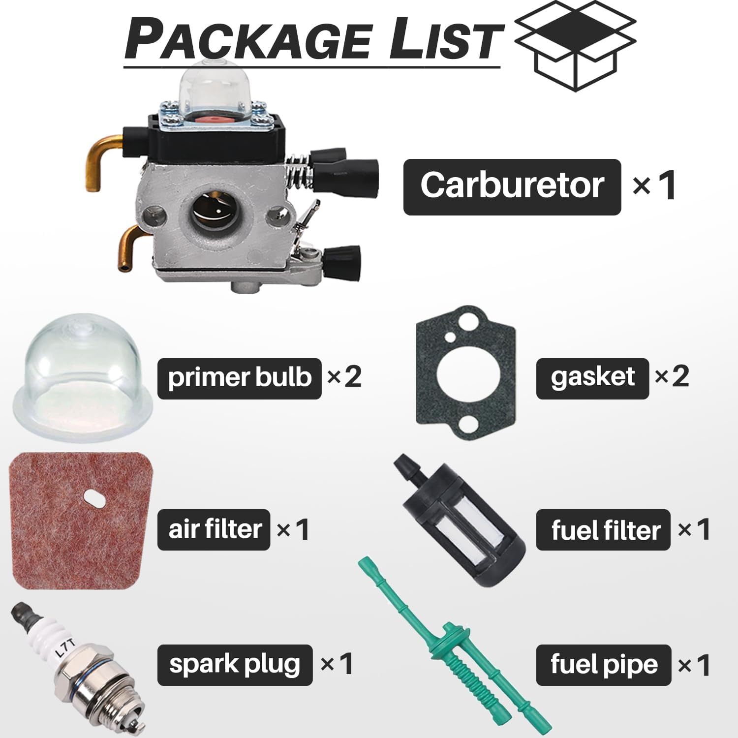 Kit Carburateur pour STIHL FS38 FS55 FS45 FS46 FC55 KM55 HS45 Débroussailleuse, Accessoire FS 38 Pièces de Rechange Carbu avec Joint, Bougie, Filtre à - 2