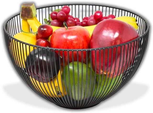 Cesto per frutta rimovibile a 3 ripiani, portafrutta in metallo di