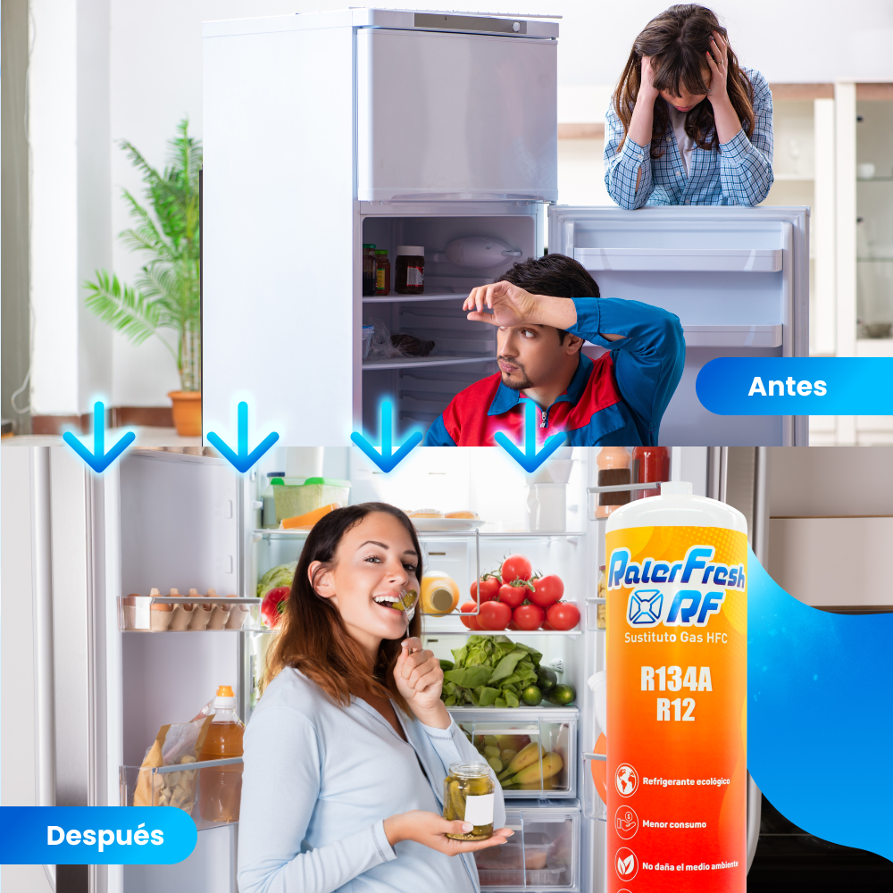 Gaz réfrigérant de substitution Ralerfresh RF pour gaz R12 et R134A plus clé, manomètre R134 et connecteur rapide - 5