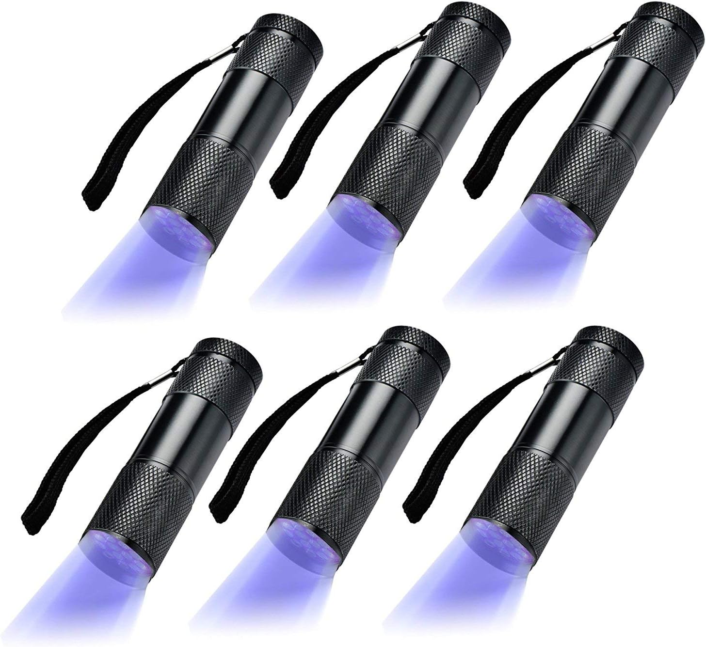 Lampes torches 6 Pack UV Ultra Violet Blacklight 9 LED lampe de poche ...