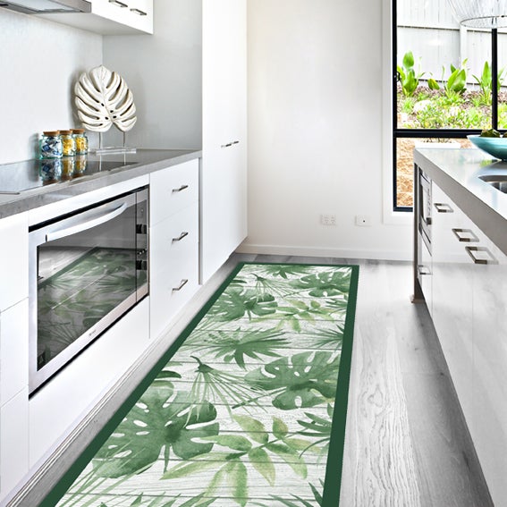 Tapis De Cuisine Antidérapant OLIVO.shop - Rouleau 50 X 240 Cm, PVC Lavable, Motif Décoratif - Pour Sol Cuisine, Couloir, Buanderie