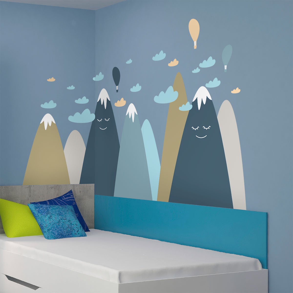 Vinilo niño escandinavo de montaña devika - adhesivo de pared - revestimiento sticker mural decorativo - 100x150cm - 5