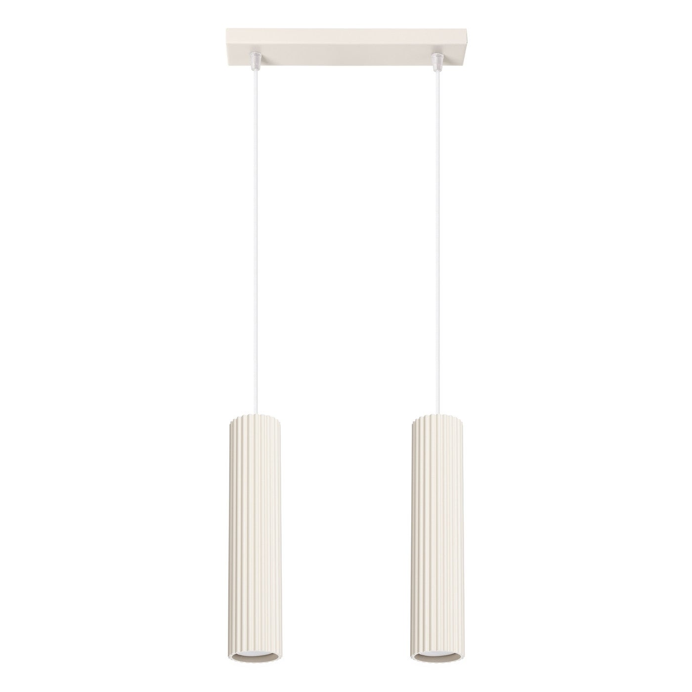 Lampa wisząca Karbon beżowa 2xGU10x10W do kuchni wym: 90 x 30 x 6,5 cm aluminium Sollux Lighting