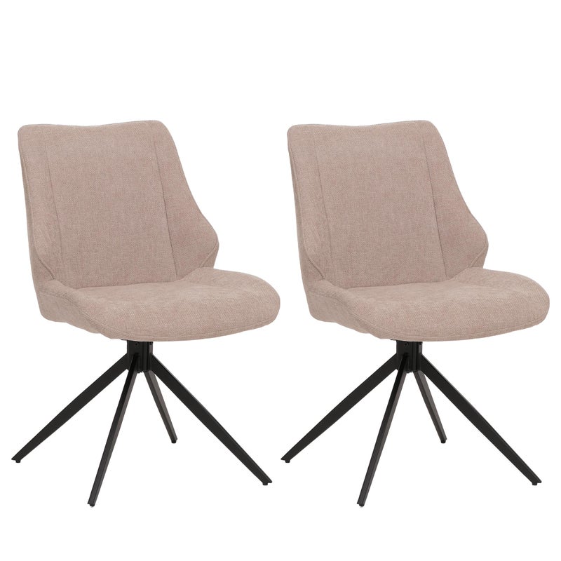 Zestaw 2 krzeseł do jadalni HWC-O48, beżowe