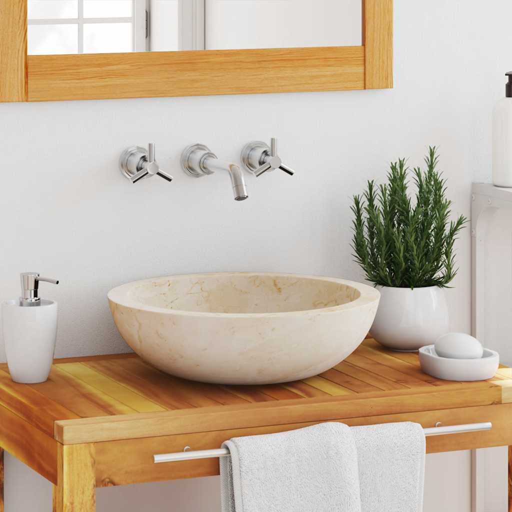 Lavabo 40x12 cm mármol color crema - COMFORTXL | Leroy Merlin