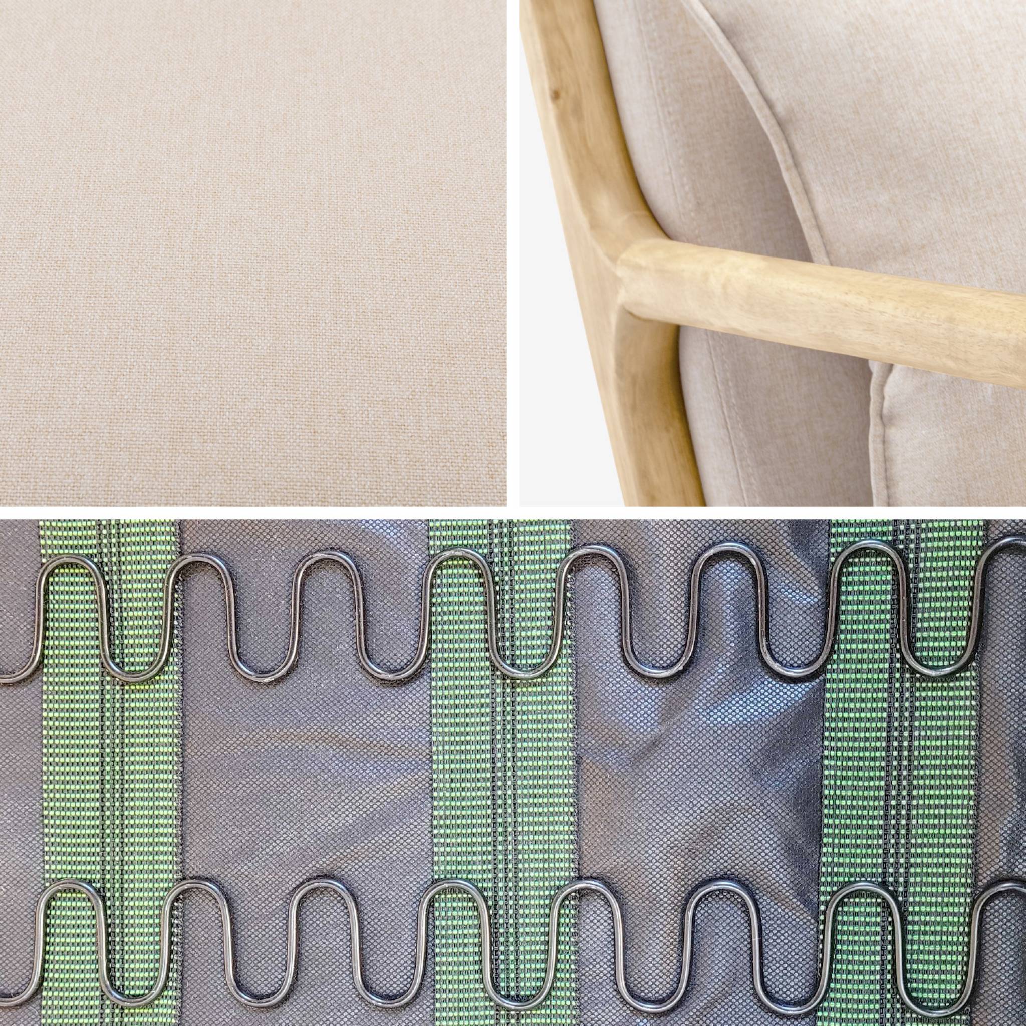 Fauteuil à bascule design en bois et tissu. 1 place. rocking chair scandinave. beige LORENS - 7