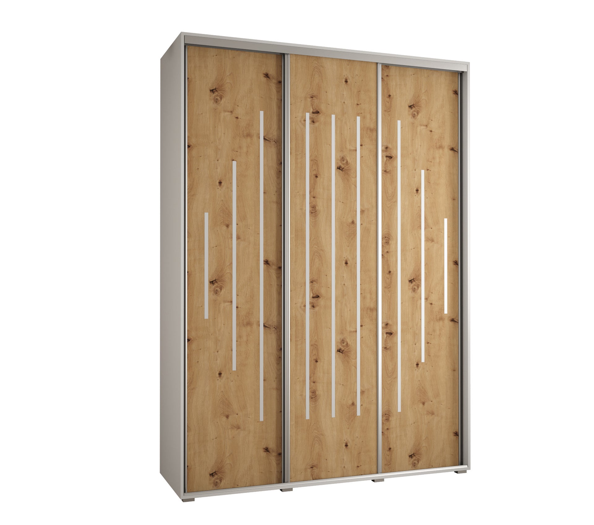 Szafa przesuwna wysoka Davos 12 180 x 60 x 235,2 cm biały + artisan + u. srebrny - Abiks Meble