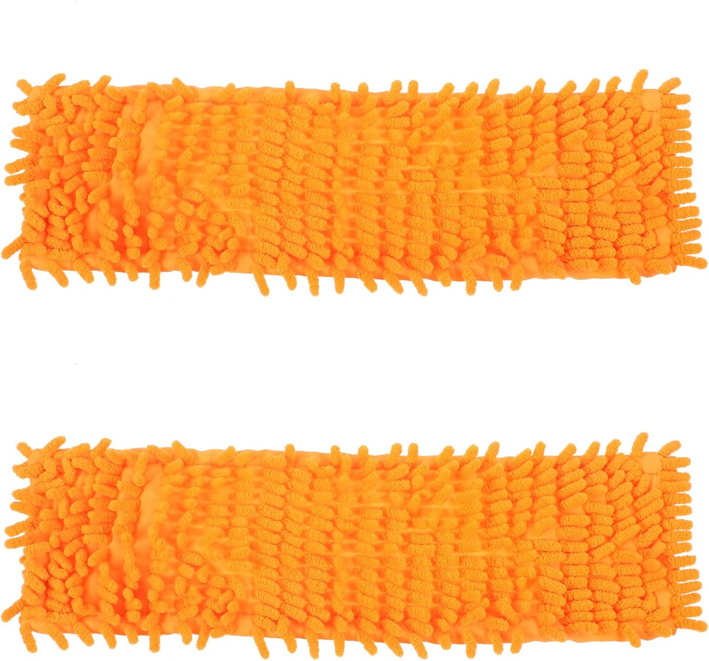 Pokrowiec na miotłę z mikrofibry/szenili 40 x 12 cm - pomarańczowy - zmywalny i wielokrotnego użytku do podłóg, opakowanie 2 szt.