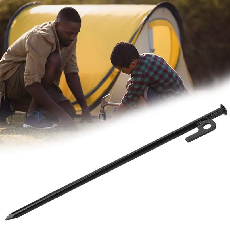 Piquets de Fixation Acier 40cm (5pcs) - Pour Tente, Canopée et Toile de Protection - Accessoire Camping Durable Résistant aux Intempéries(Plage/Terre) - 3