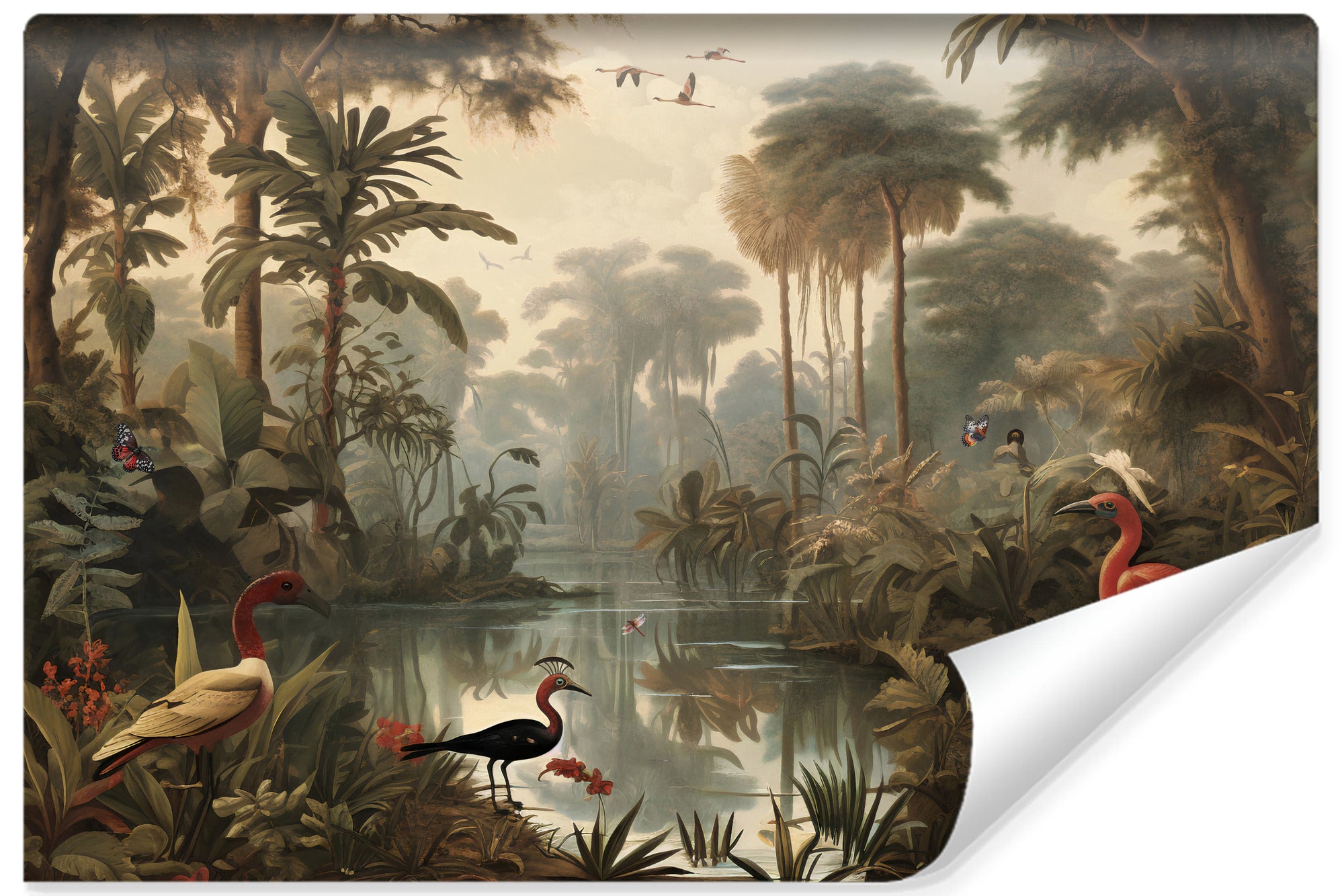 Retro 405cm x 270cm no tejido fotomural salón papel pintado forestry plantas pájaros