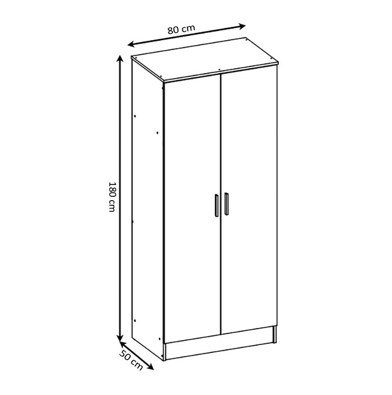 Armario de Dormitorio 2 Puertas DN Blanco 180x80x50 cm - 4
