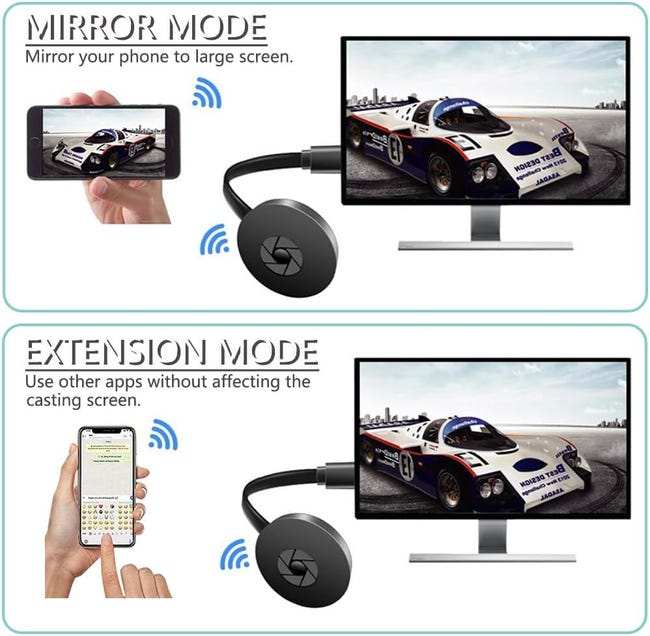 Miracast HDMI Dongle D'affichage Wireless HDMI Display Adapter HDMI Display Dongle WiFi Sans Fil Récepteur Streaming Seurico TV Box pour iPhone/iPad - 3