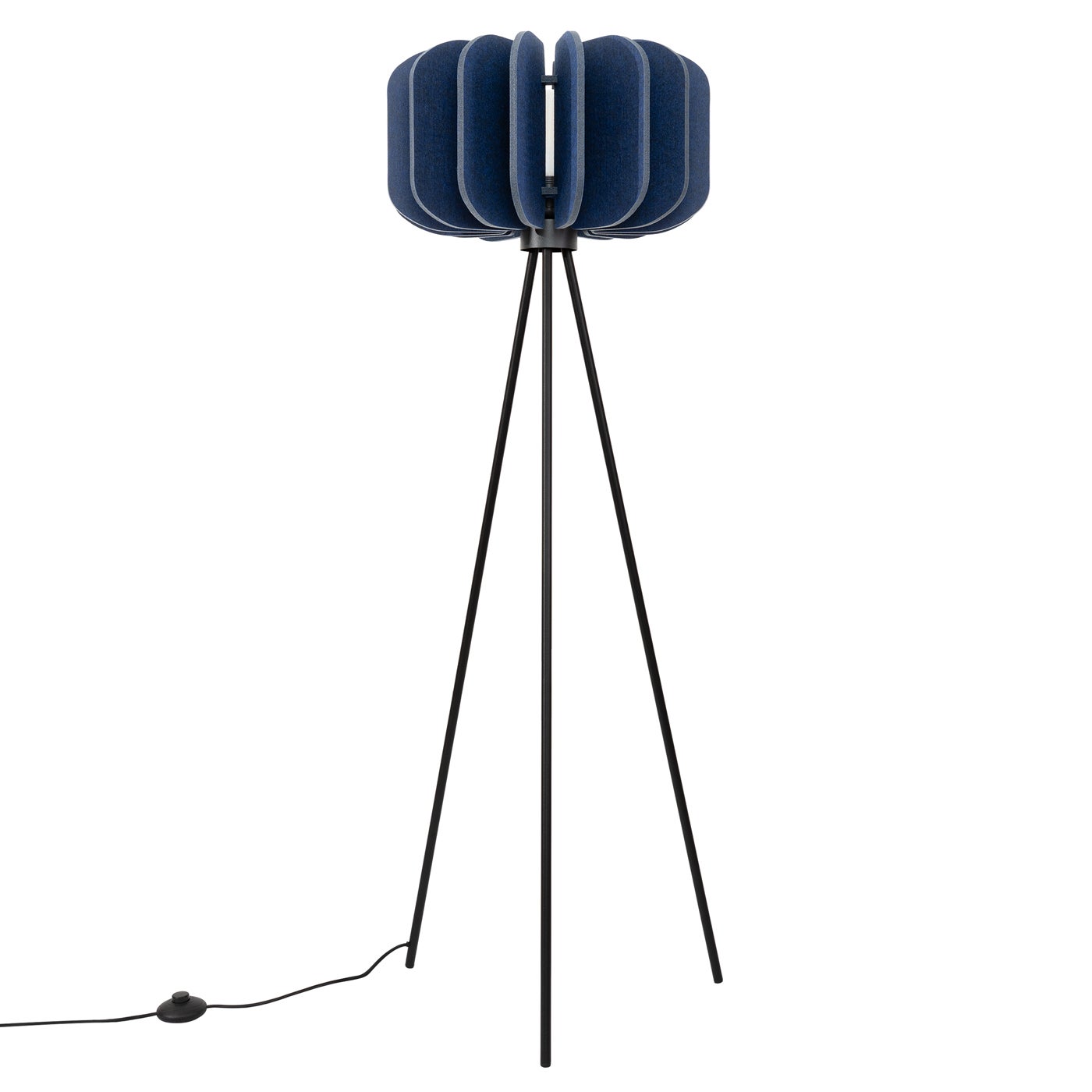 Lampa stojąca filcowa MULA granatowo-czarna 1xE27x20W filc wym:134x45x45cm IP20 Sollux Lighting