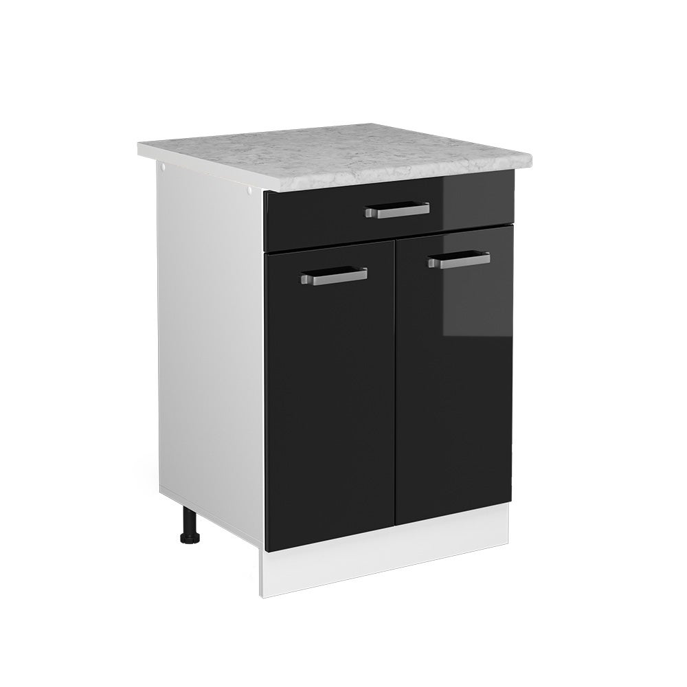 Vicco Uniwersalna jednostka bazowa R-Line, Czarny wysoki połysk, 60 cm z szufladami