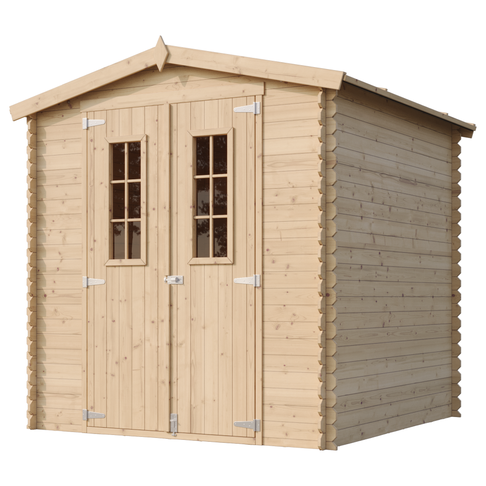 Abri de jardin en bois TIMBELA M343C - Stockage extérieur I216xL206xH218 cm/ 3.53 m2 Petit abri à outils, Local à vélos - 3