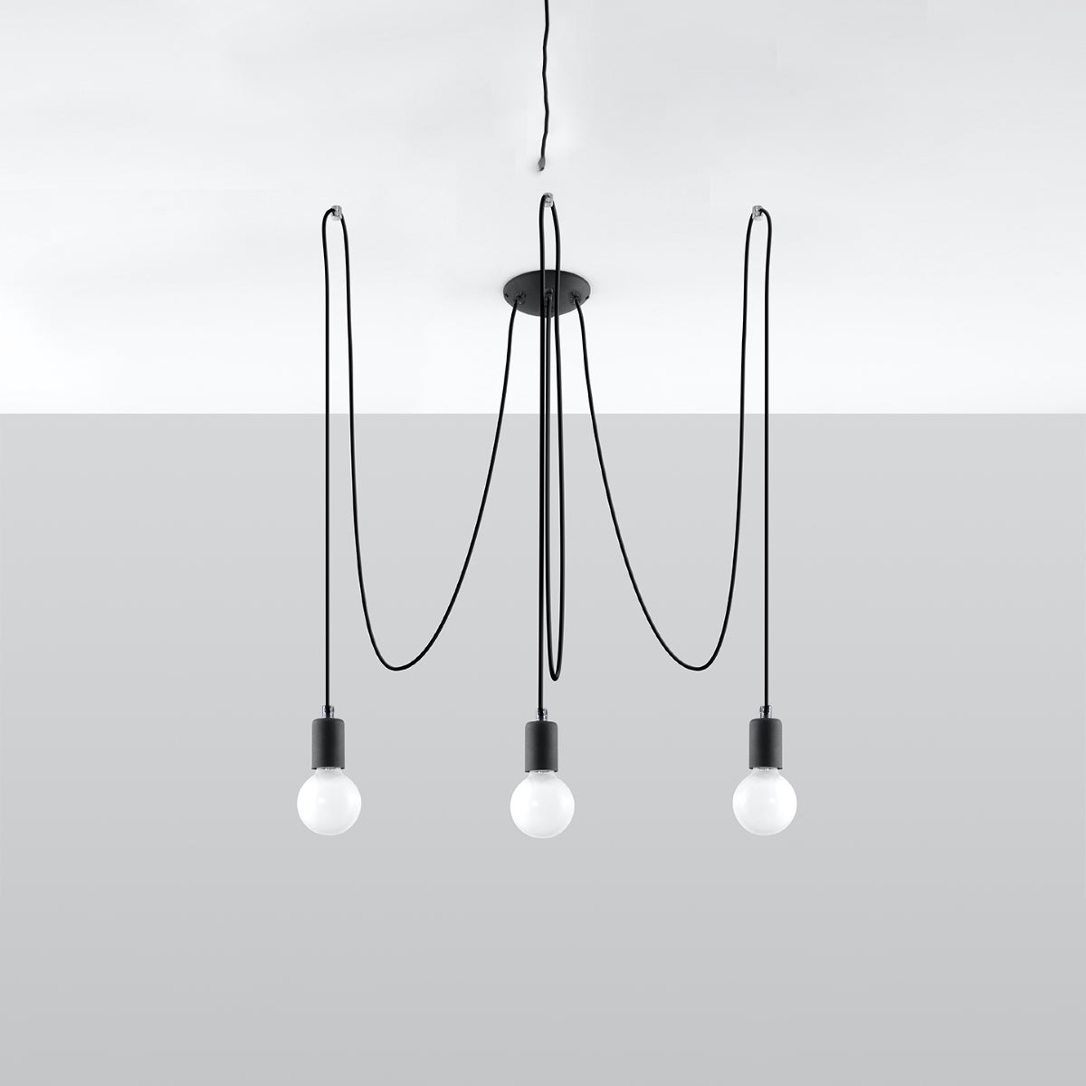 Żyrandol SPEIS 3 czarny LED 4000K - 300x300x150cm Sollux