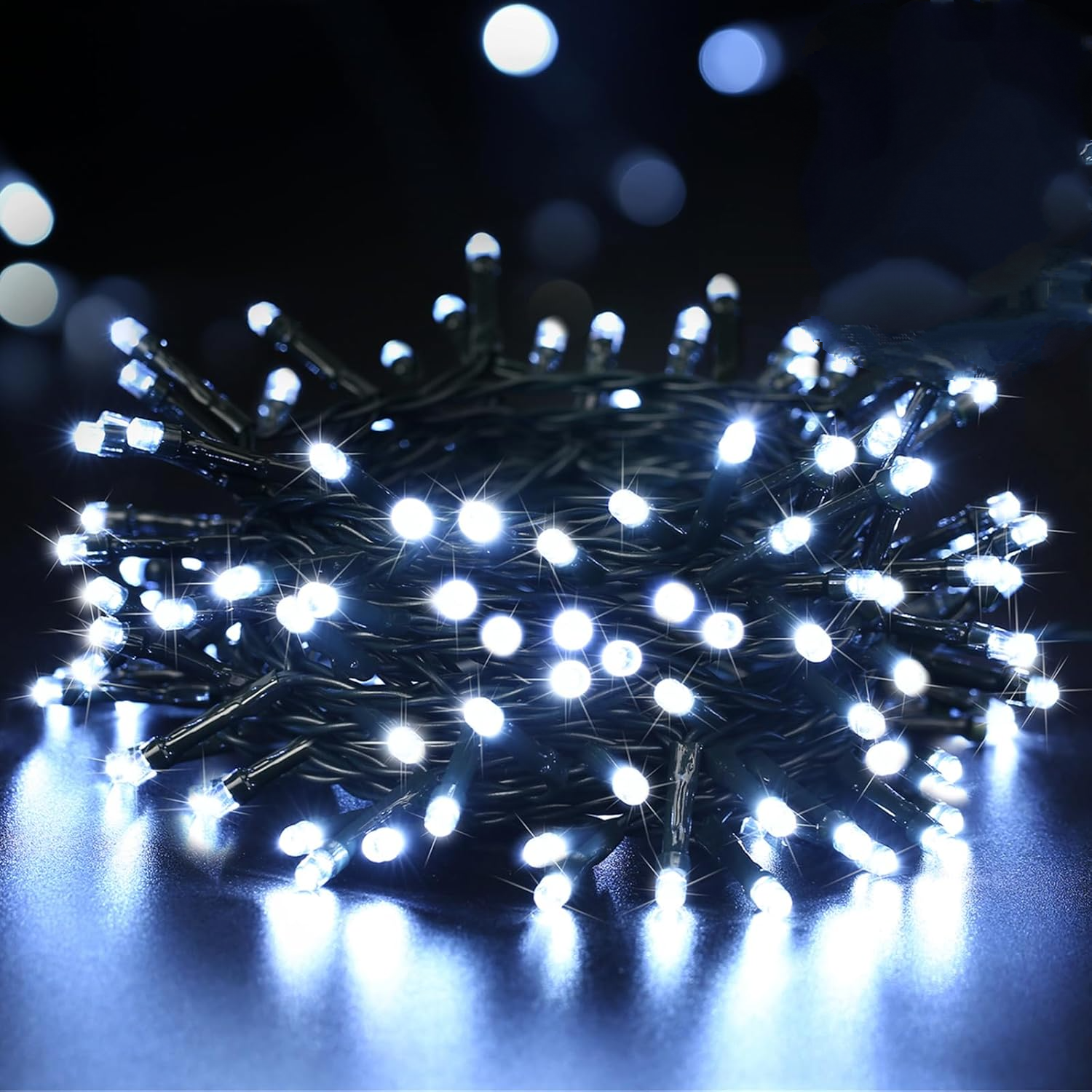 Wodoodporne paski świetlne LED do wnętrz, sypialni, okien, choinek, na urodziny, do ogrodu i na festiwale, 7 m, 50 diod LED, białe