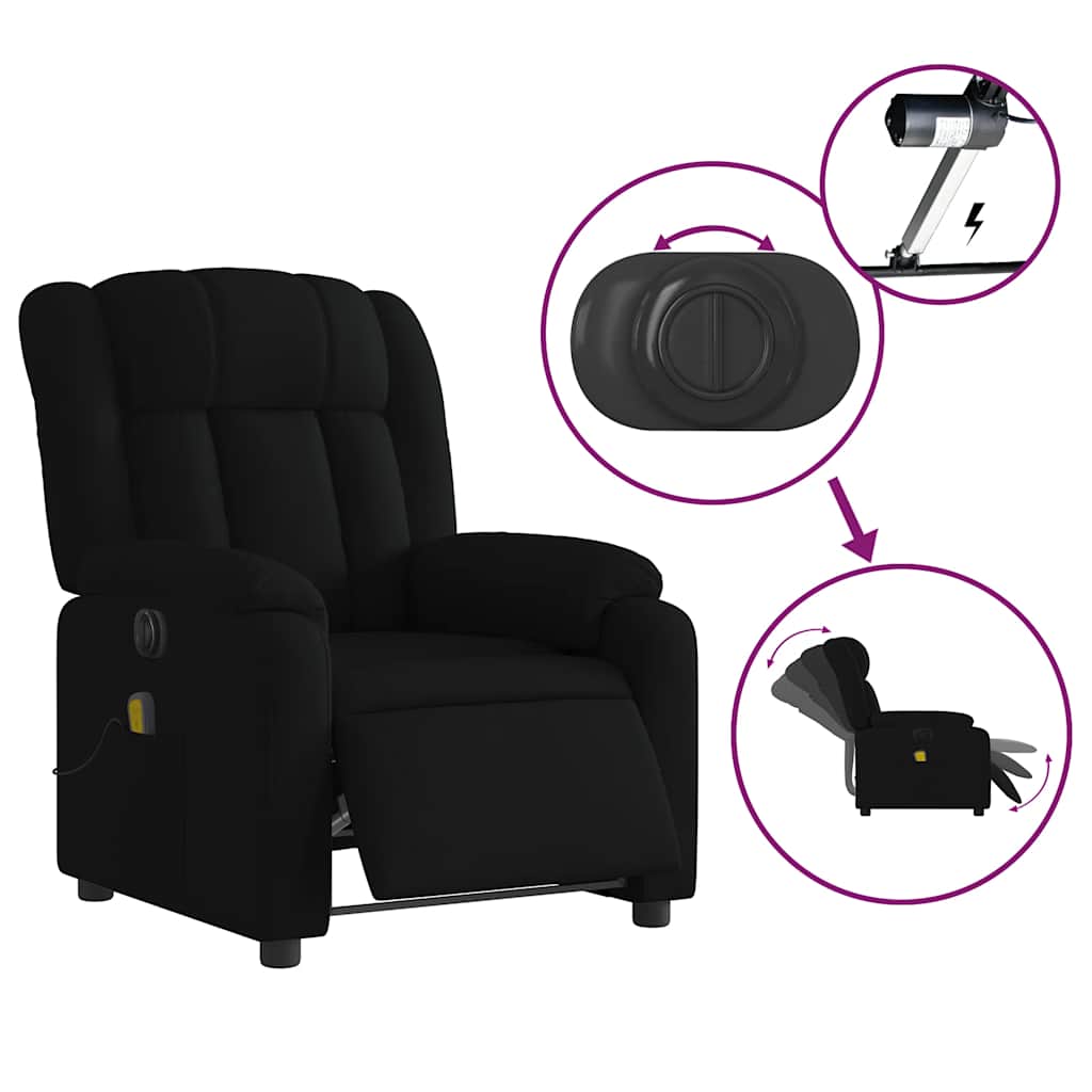 Fauteuil de massage inclinable électrique Noir Tissu - COMFORTXL - 6