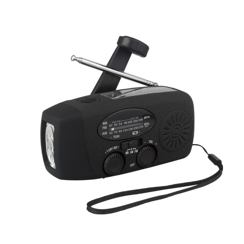 Radio D'Urgence Solaire Et Manivelle – Lampe LED, Bluetooth 5.3, AM/FM/NOAA – Multicolore