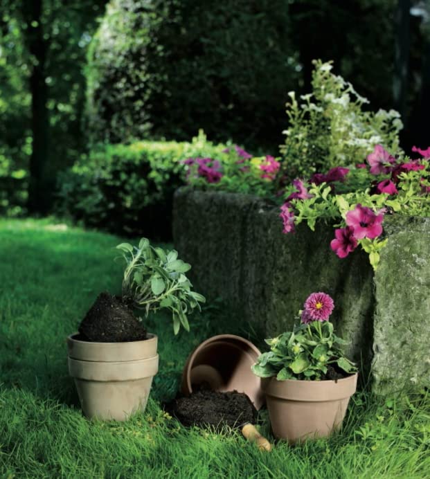 Doniczka gliniana ogrodowa ⌀ 31cm donica mokka ceramiczna na kwiaty rośliny - KOTARBAU - 7
