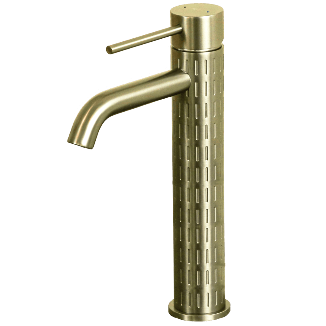 Architek bateria miedziana umywalkowa wysoka szczotkowane złoto