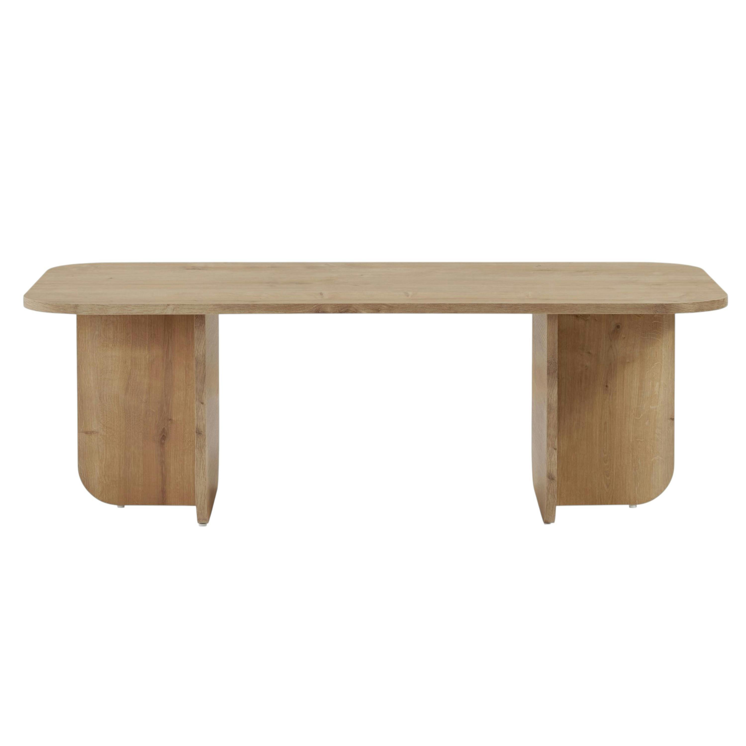 Table basse rectangulaire effet bois bords ronds MARFA - 3