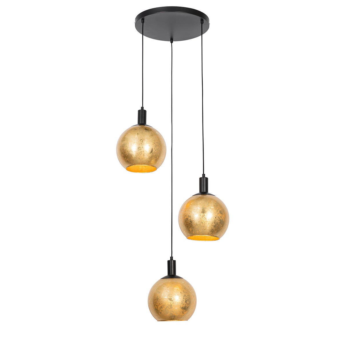 Qazqa designerski lampa wisząca z kloszem (3 punkty) do stołu jadalnego - Bert - złoty/mosiężny, okrągły, max. 40w, e27, z 3