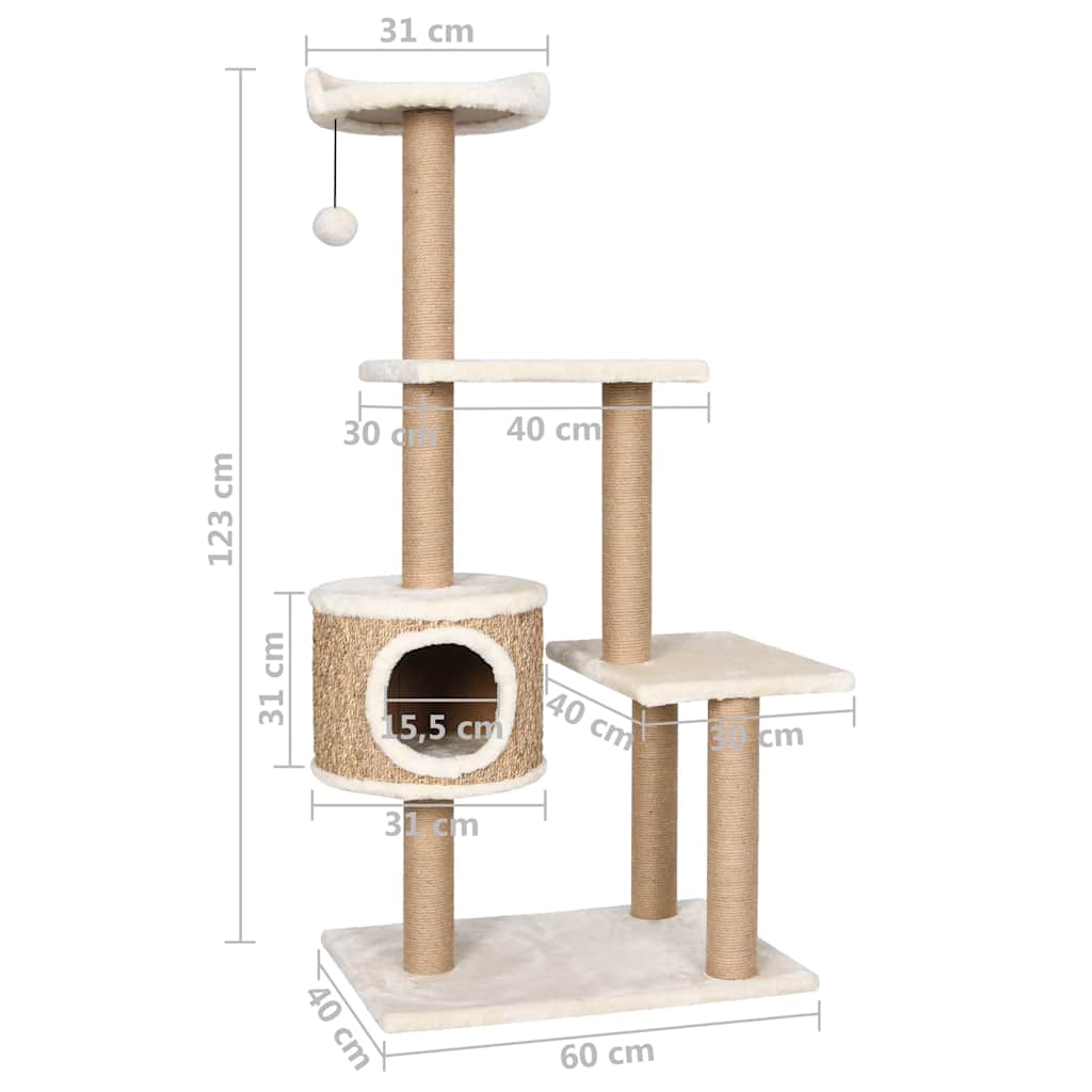 Arbre à chat avec griffoirs 123 cm Herbiers marins - 7