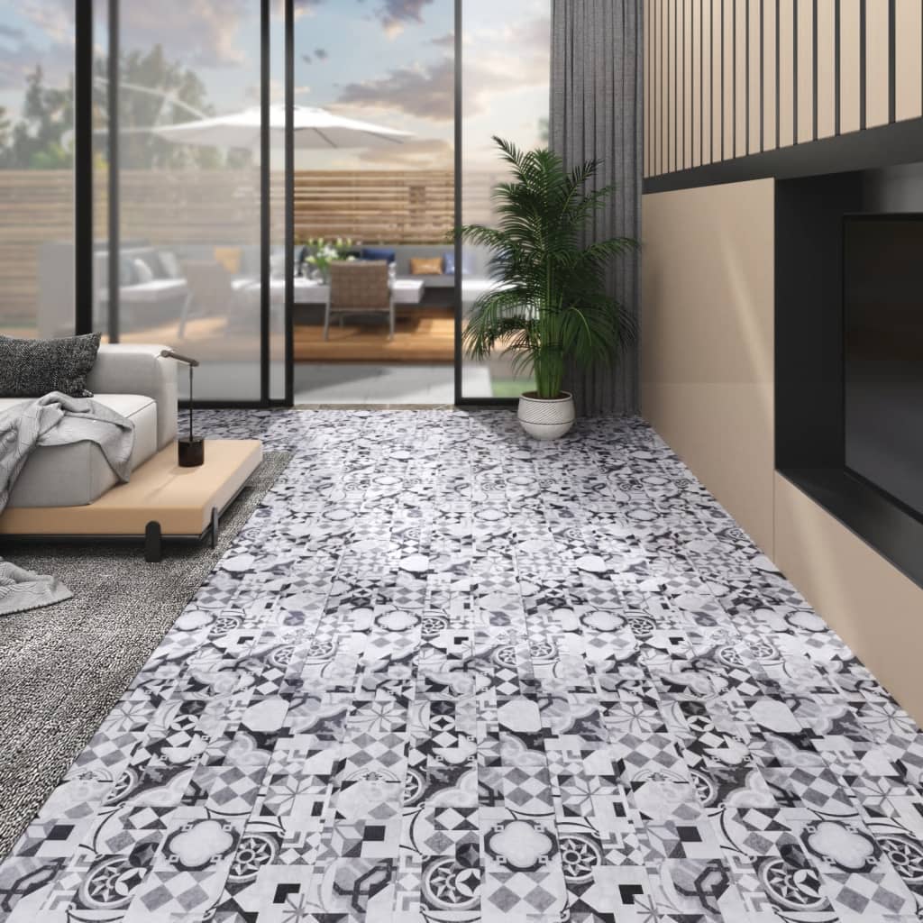 Vidaxl lamas para suelo de pvc autoadhesivas estampado gris 5,02m² 2mm