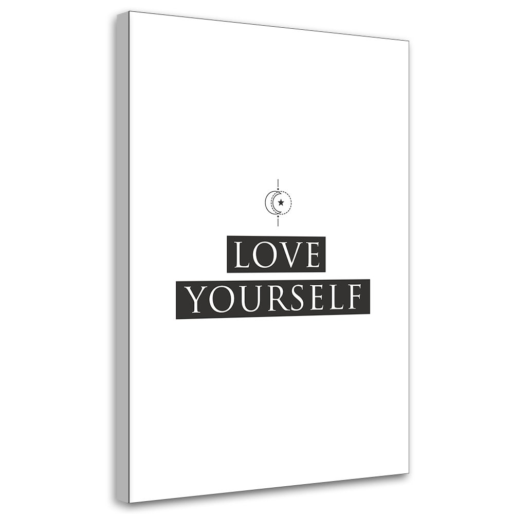 Obraz na płótnie, Napis Love yourself 80x120