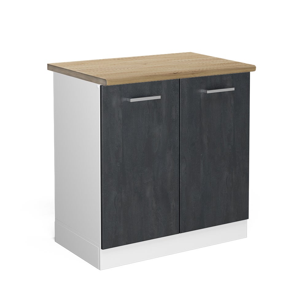 Vicco Szafka pod zlew R-Line, Czarny beton, 80 cm BP Dąb