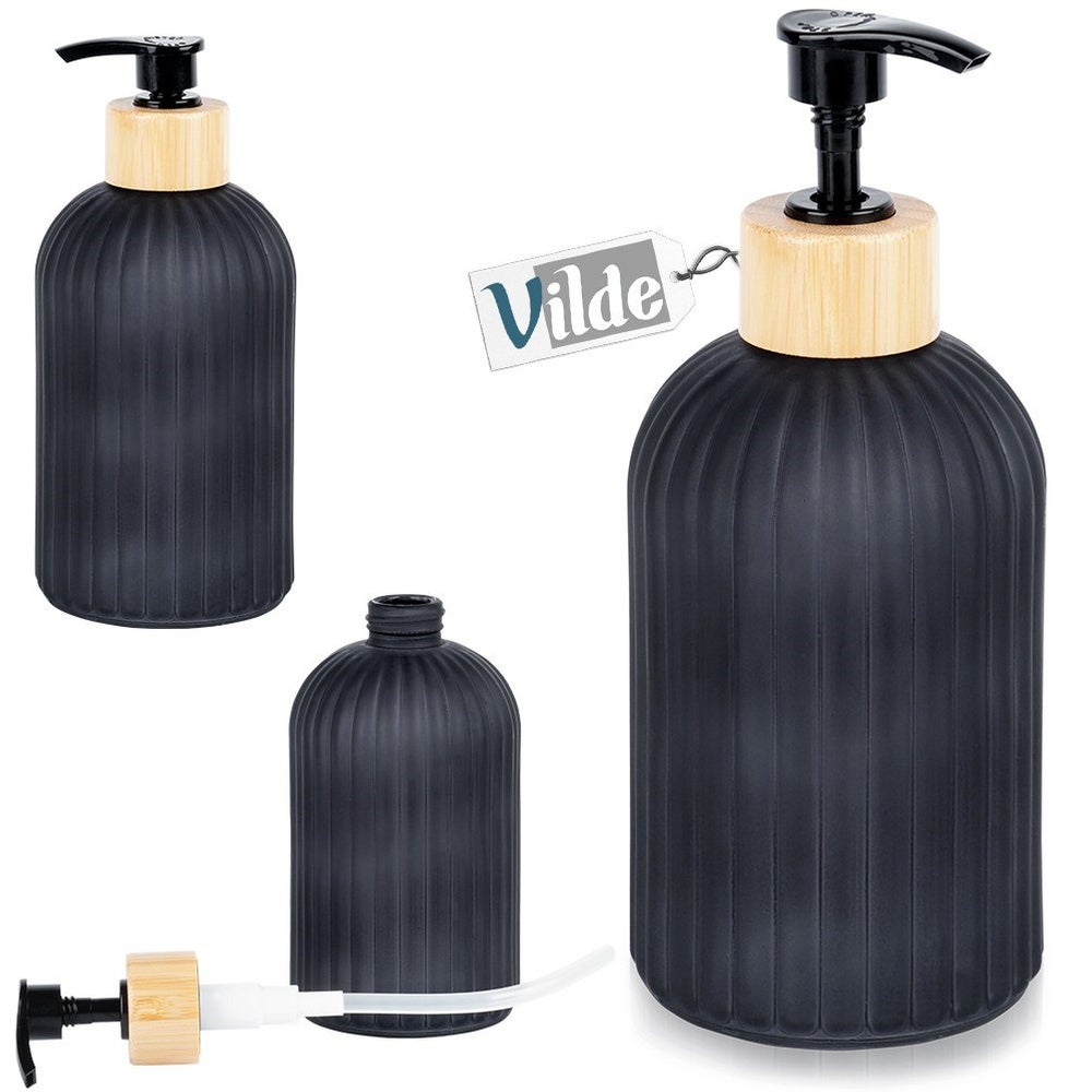 Dozownik do mydła szklany czarny 400 ml - 8