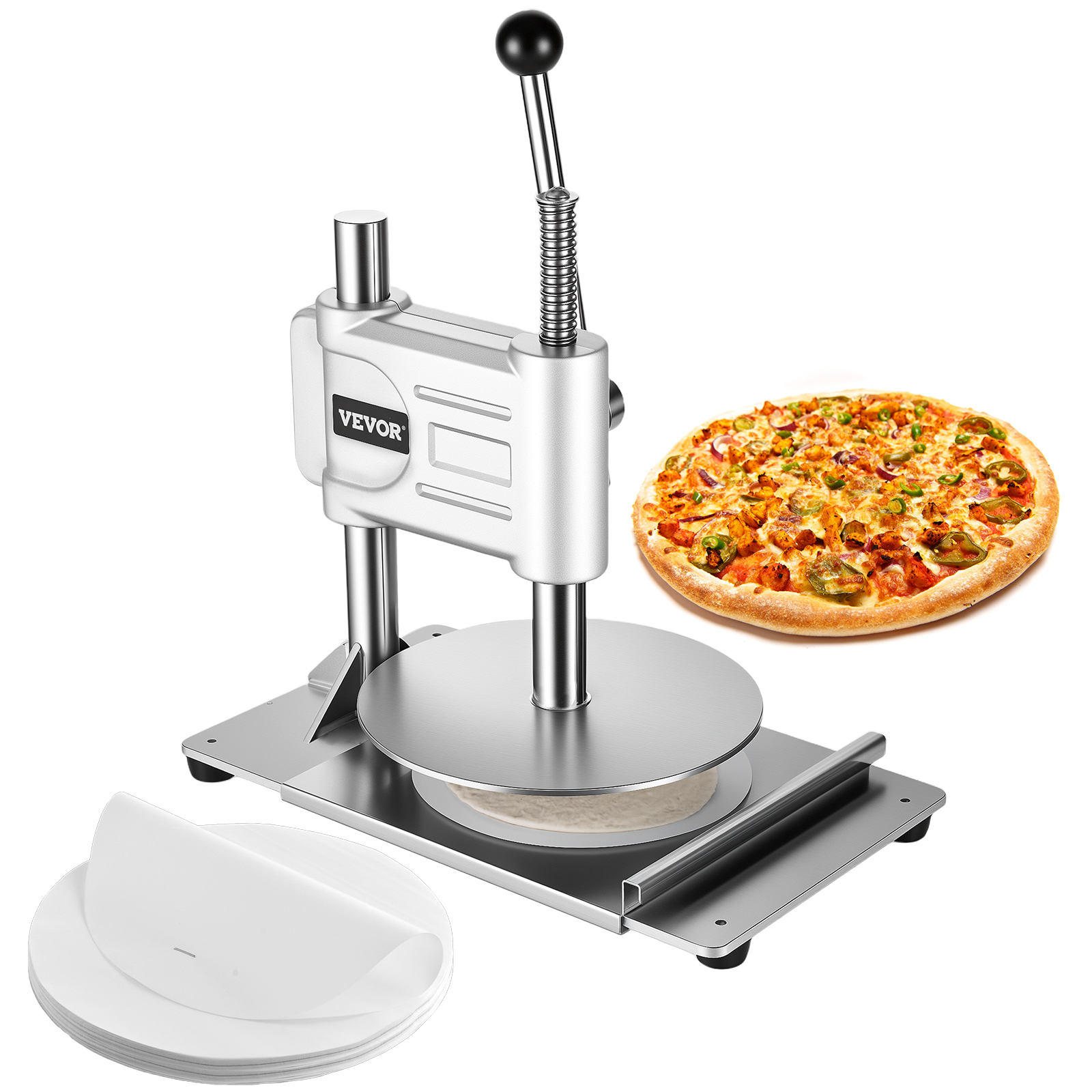 Ręczna prasa do ciasta na pizzę Komercyjna wałkowarka do ciasta na pizzę 241,3 mm Prasa do chleba VEVOR