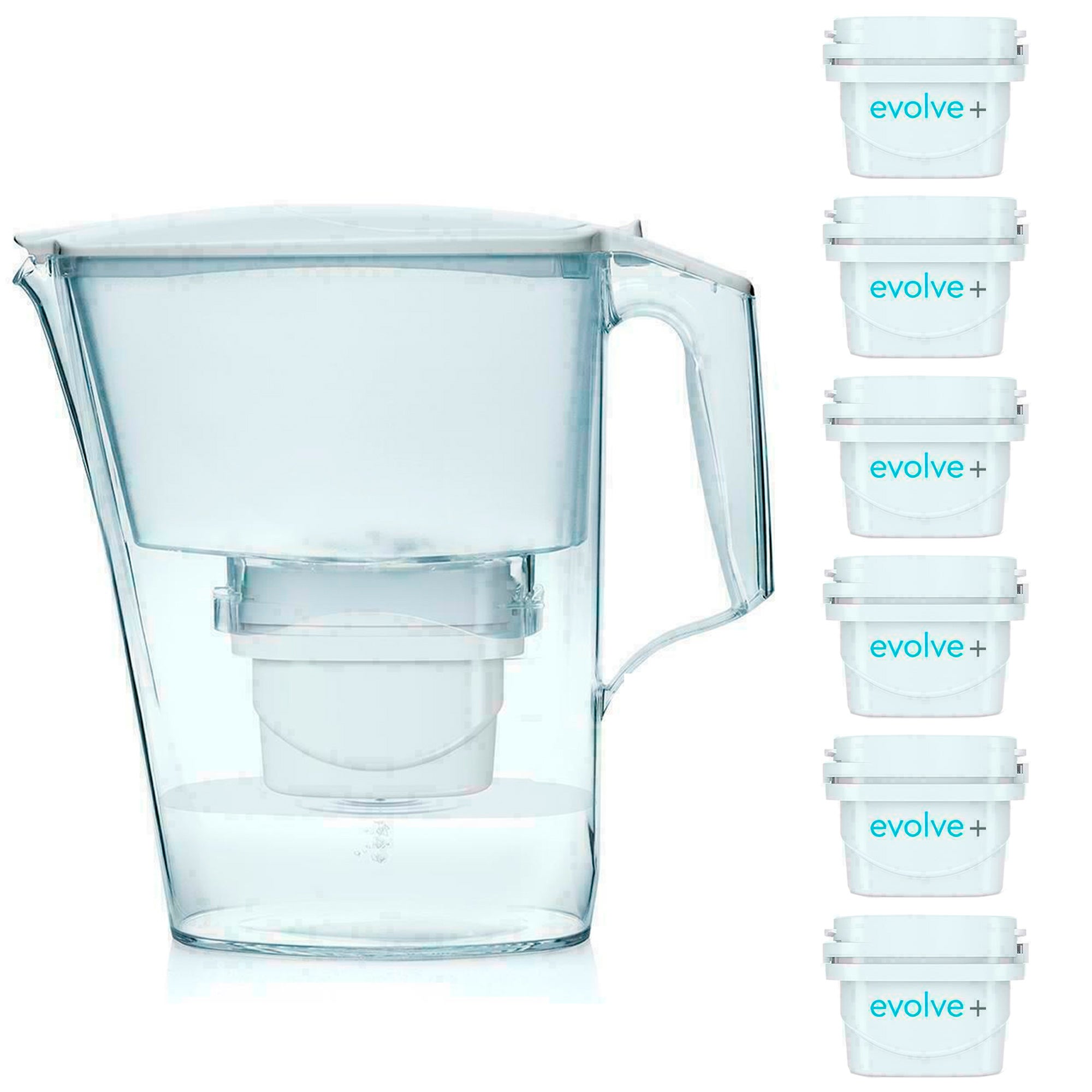 Filtro Acqua AcalaQuell One Caraffa Filtrante | Bianco | Prestazioni di filtrazione elevatissime | Cartuccia del filtro multistrato | PI - Tecnologia | Filtro Spugna | Sistema Con Filtro Acqua | Principi