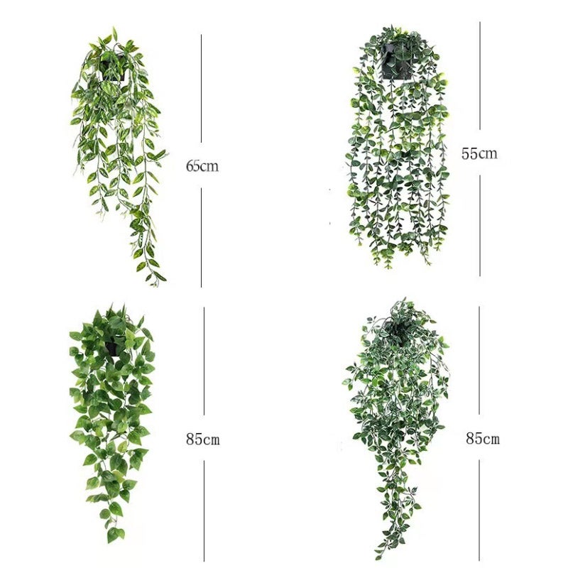 4 Plantes Artificielles Suspendues Résistantes aux UV - Décoration Murale Moderne pour Maison, Bureau | Faux Plantes en Pot pour Intérieur/Extérieur - 2
