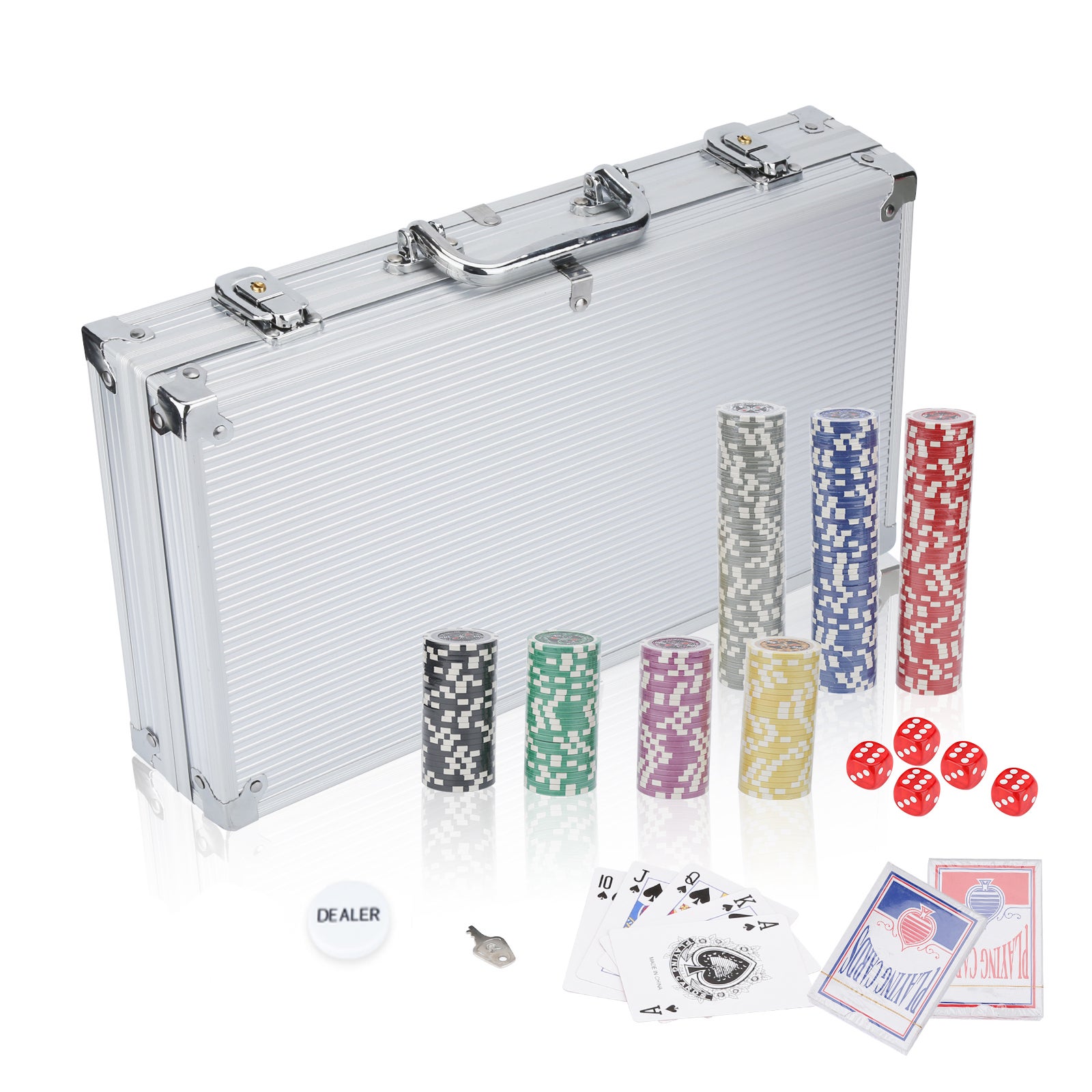 Hililand Jeu De Jetons De Poker 100 Pièces De Jetons De Poker En Plastique Numérotés En Fer Avec