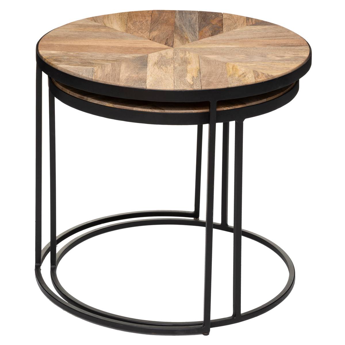 Set De Deux Tables Gigognes Plateaux Aluminium Effet Brut - La Maison De Judith