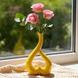 Vaso A Cuore Anatomico Rosso: Originale Decorazione Casa Per Fiori, Regalo Coppia