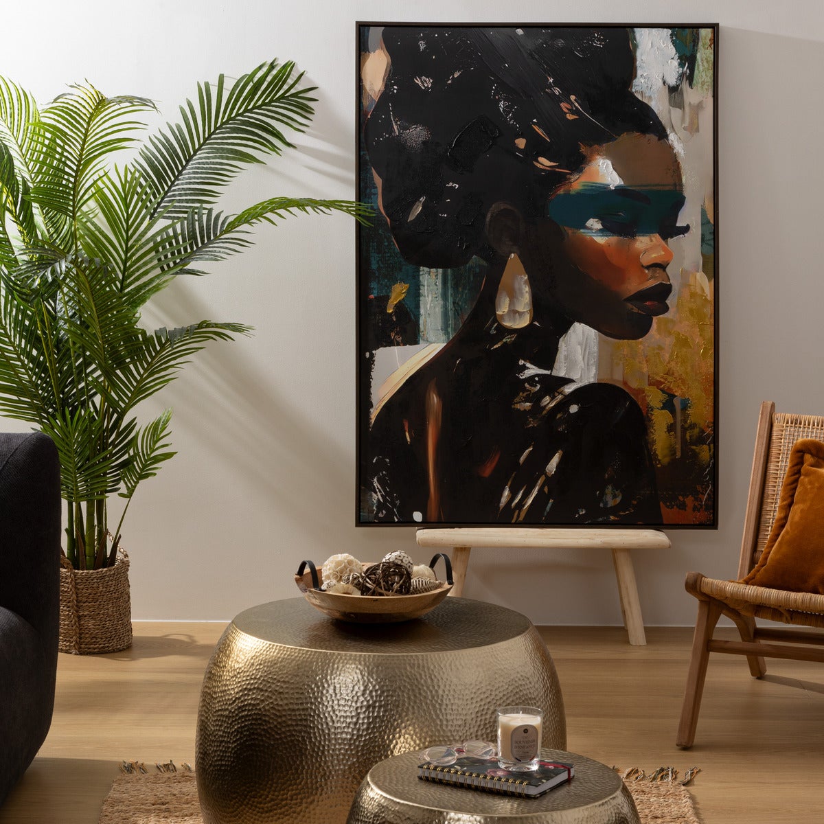 Toile peinte encadrée Isia 100x140cm - Atmosphera créateur d'intérieur - 2