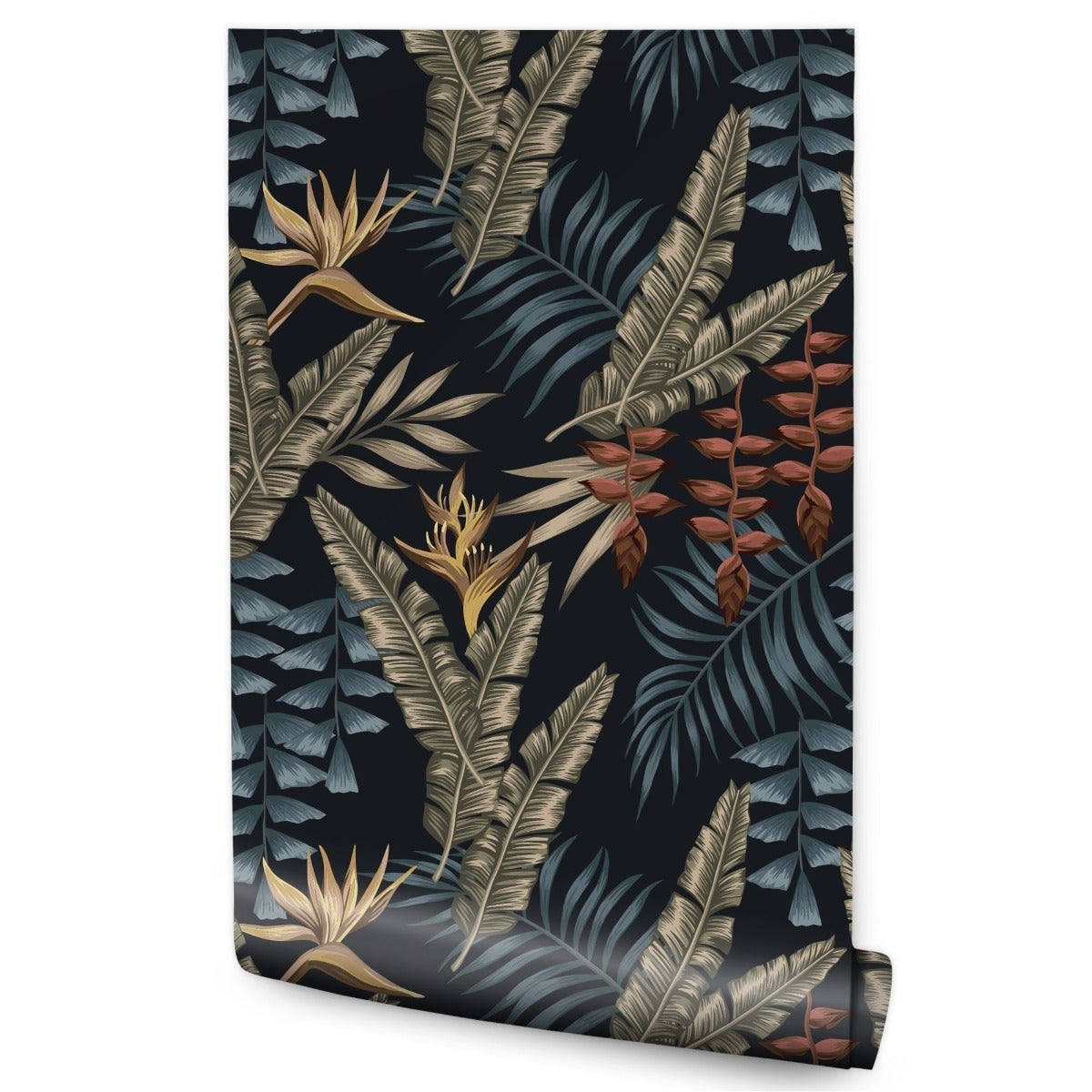 Papel pintado sala vlieseline plantas tropicales hojas naturaleza