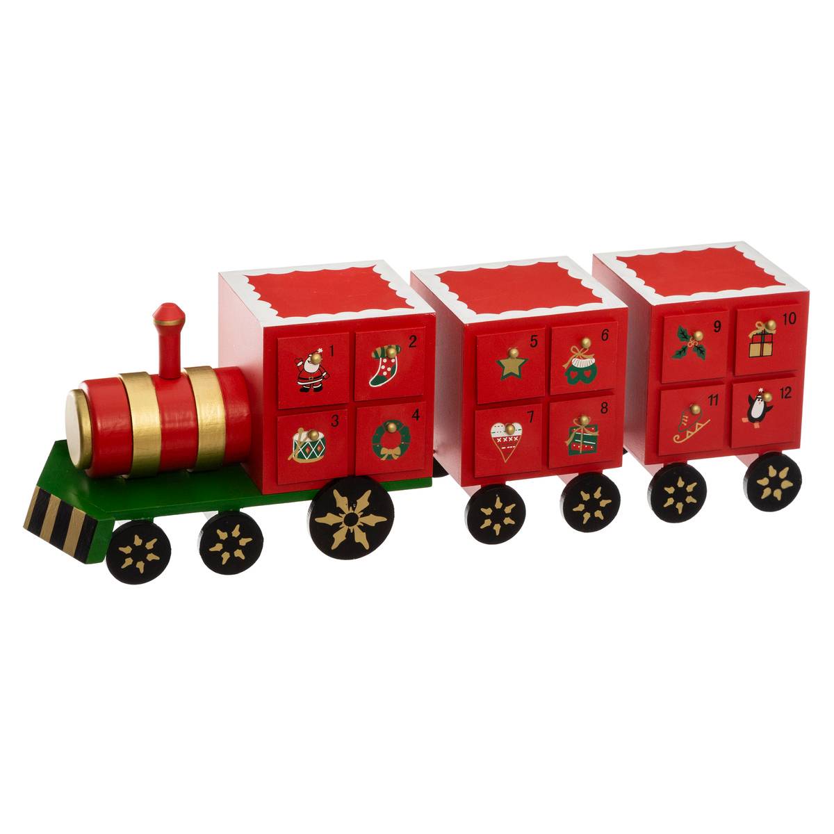 Décoration De Table De Noël - 27 Pièces Miniatures Dont Train En Bois, Guirlande LED, Sapins, Père Noël - Set Créatif Pour Centre De Table Ou Terrarium - 5