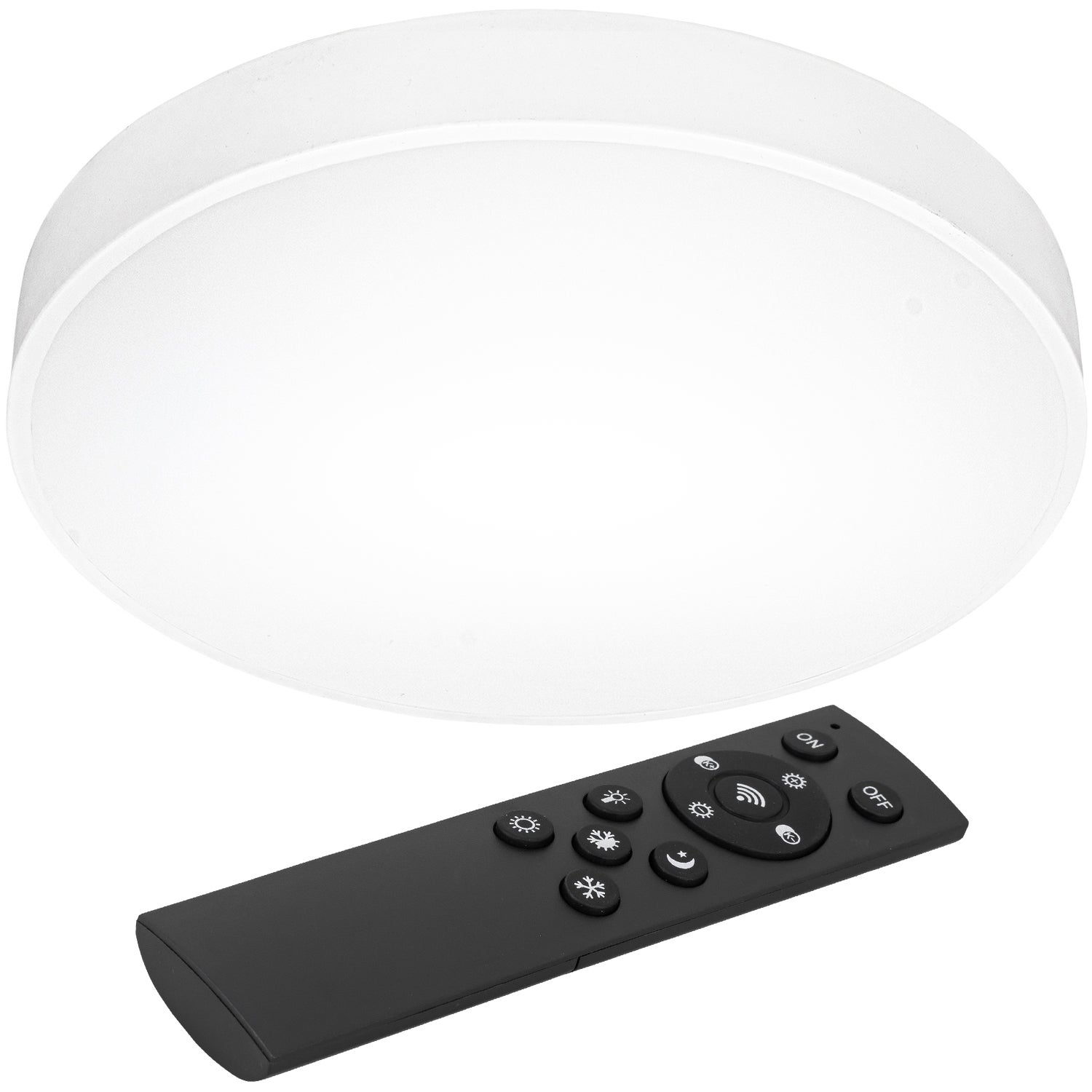 Plafon sufitowy z pilotem - Lampa LED biała - 3 barwy światła 3000-6000 K - Panel ściemniany 40cm do pokoju - LEDHOFF