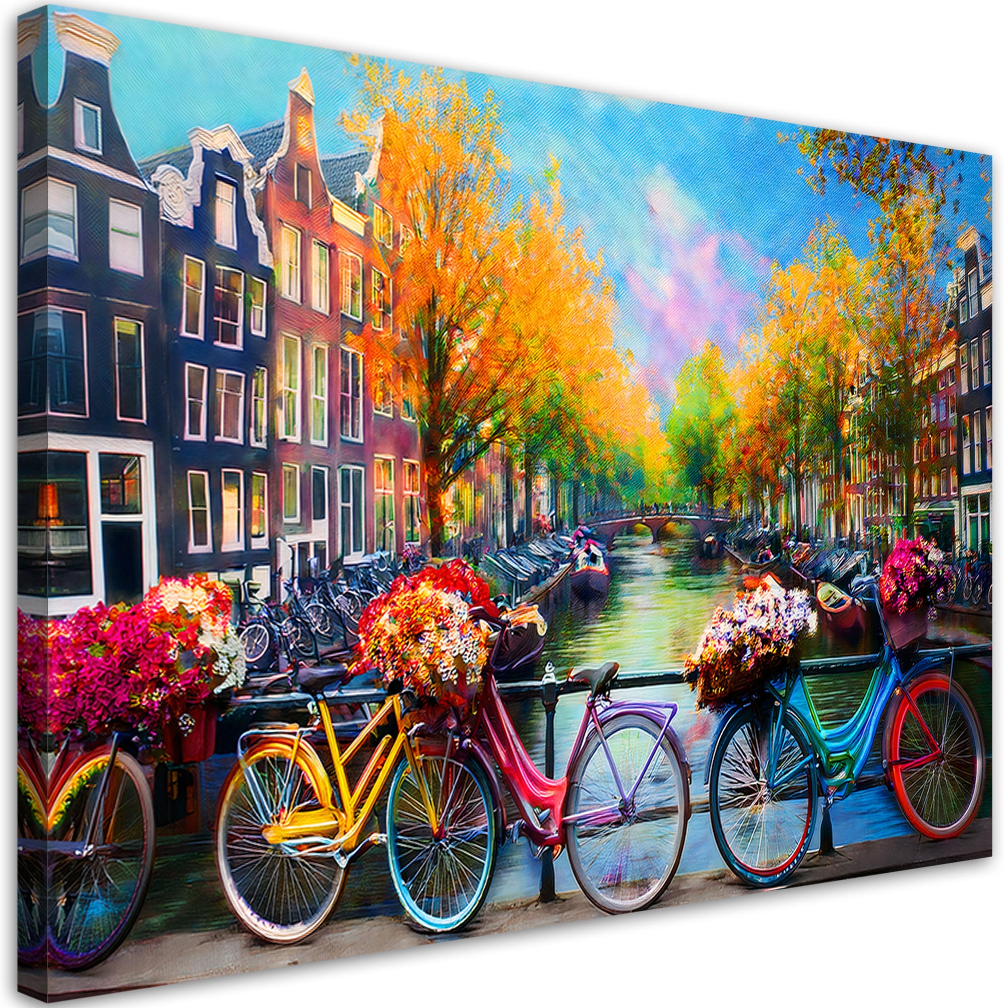 Obraz na płótnie, Amsterdam Rowery Miasto Krajobraz 100x70