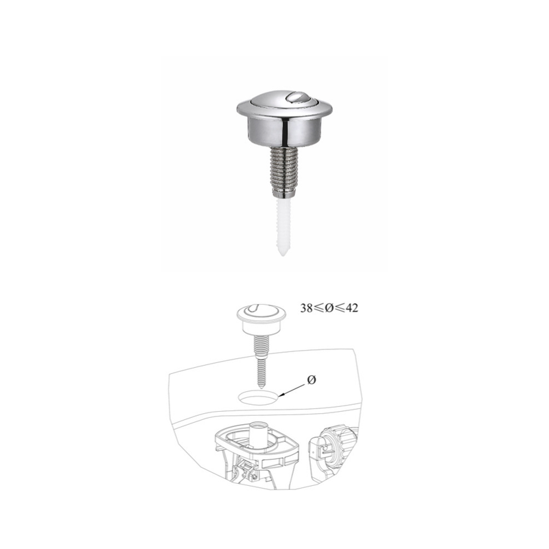 Bouton Chasse D'eau Double Réglable - Compatible Twyford Siamp Optima 49 (noir)