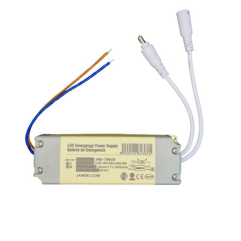 Sterownik awaryjny do opraw LED 3-50 W. Bateria litowa 3,7 V/2.800 mAH