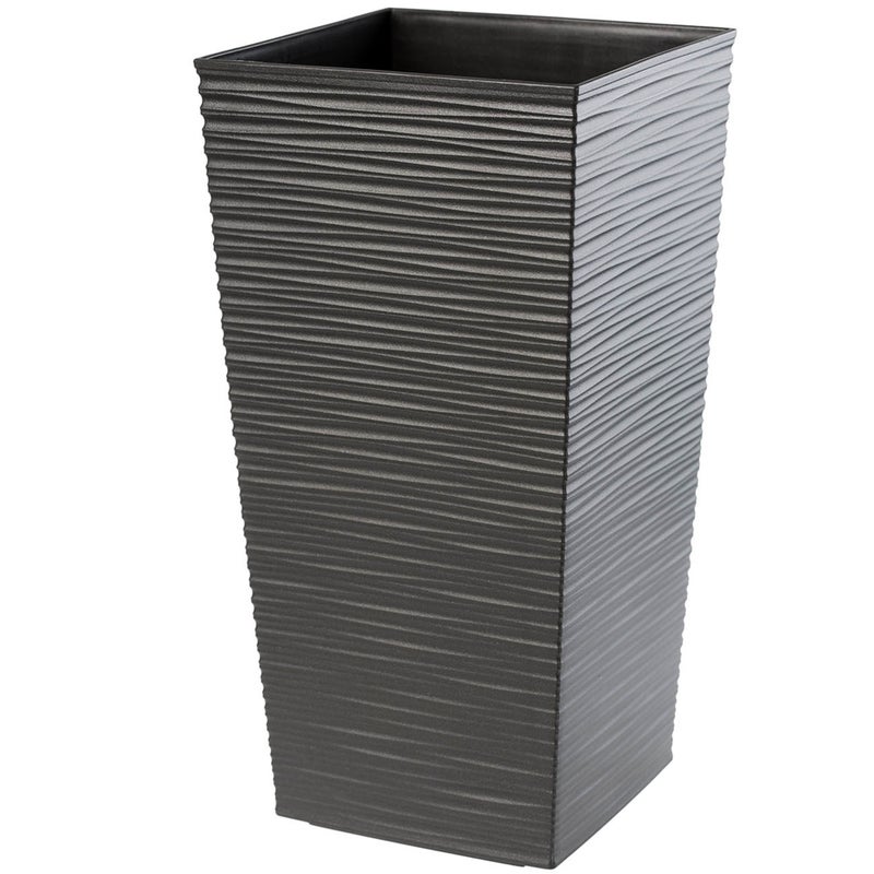 DONICZKA DONICA Z WKŁADEM OSŁONKA KWIETNIK WYSOKA OGRODOWA GRAFIT 24x47cm