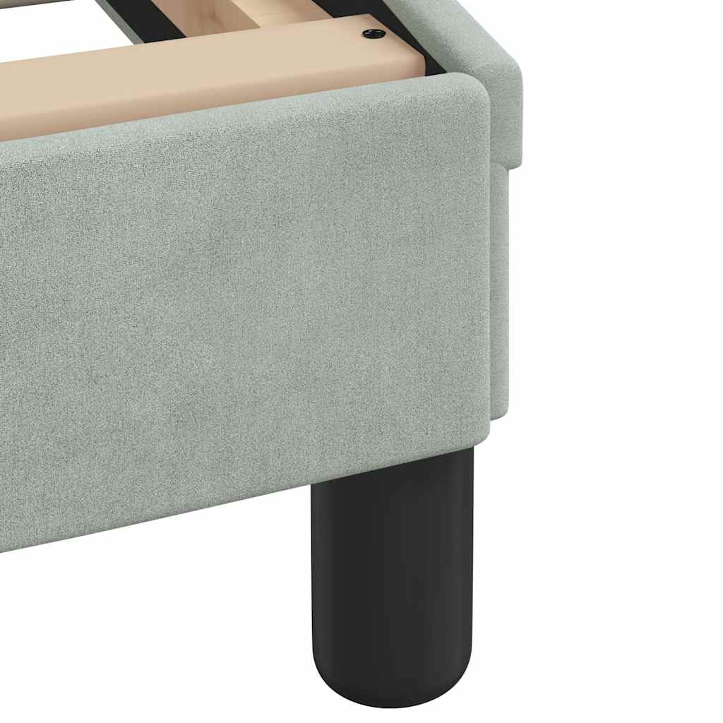 Cadre de lit sans matelas gris clair 90 x 190 cm velours - 9
